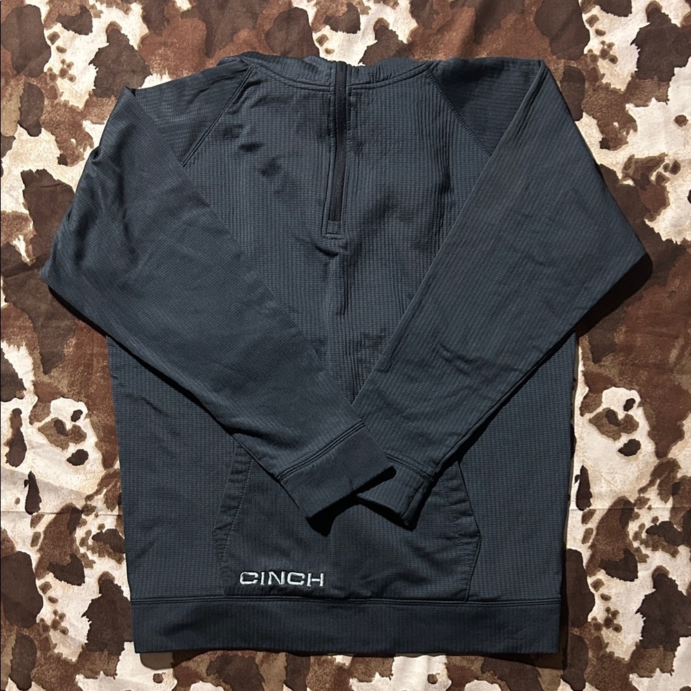 Cinch Textured Quarter Zip Pullover Sweatshirt M